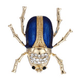Maxbell Vintage Enamel Crystal Insect Brooch Insect Beetle Bug Brooch Pin Blue