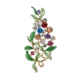 Maxbell Elegant Women Rhinestone Crystal Green Enamel Leaves Leaf Brooch Pin Jewelry