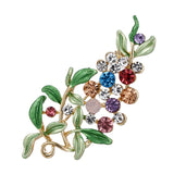 Maxbell Elegant Women Rhinestone Crystal Green Enamel Leaves Leaf Brooch Pin Jewelry