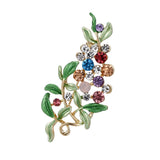 Maxbell Elegant Women Rhinestone Crystal Green Enamel Leaves Leaf Brooch Pin Jewelry