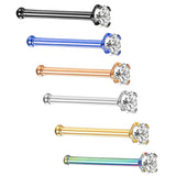 Maxbell 6 Pieces 316L Stainless Steel 20G Nose Ring Bars Stud Piercing Jewelry 2.5mm