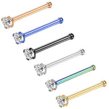 Maxbell 6 Pieces 316L Stainless Steel 20G Nose Ring Bars Stud Piercing Jewelry 2.5mm