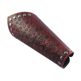 Maxbell Faux Leather Arm Guards Medieval Lace Up Punk Men Women Arm Bracers Red