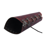 Maxbell Faux Leather Arm Guards Medieval Lace Up Punk Men Women Arm Bracers Red