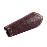 Maxbell Faux Leather Arm Guards Medieval Lace Up Punk Men Women Arm Bracers Red