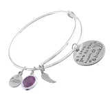 Maxbell Hidden Hollow Beads Birthstone Expandable Women's Wire Bangle Bracelet 1