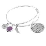 Maxbell Hidden Hollow Beads Birthstone Expandable Women's Wire Bangle Bracelet 1