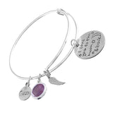 Maxbell Hidden Hollow Beads Birthstone Expandable Women's Wire Bangle Bracelet 1