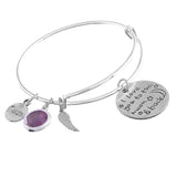 Maxbell Hidden Hollow Beads Birthstone Expandable Women's Wire Bangle Bracelet 1