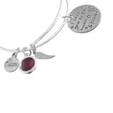 Maxbell Hidden Hollow Beads Birthstone Expandable Women's Wire Bangle Bracelet 1