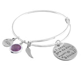 Maxbell Hidden Hollow Beads Birthstone Expandable Women's Wire Bangle Bracelet 1