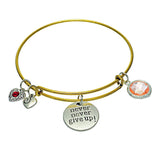 Maxbell Hidden Hollow Beads Birthstone Expandable Women's Wire Bangle Bracelet 5