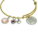 Maxbell Hidden Hollow Beads Birthstone Expandable Women's Wire Bangle Bracelet 5