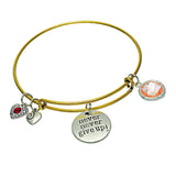 Maxbell Hidden Hollow Beads Birthstone Expandable Women's Wire Bangle Bracelet 5