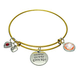 Maxbell Hidden Hollow Beads Birthstone Expandable Women's Wire Bangle Bracelet 5