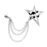 Maxbell Elegant Blouse Shirt Collar Neck Tip Brooch Pin Lapel Chain Tassel Clip Silver