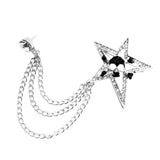 Maxbell Elegant Blouse Shirt Collar Neck Tip Brooch Pin Lapel Chain Tassel Clip Silver
