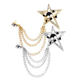 Maxbell Elegant Blouse Shirt Collar Neck Tip Brooch Pin Lapel Chain Tassel Clip Silver