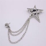 Maxbell Elegant Blouse Shirt Collar Neck Tip Brooch Pin Lapel Chain Tassel Clip Silver