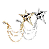 Maxbell Elegant Blouse Shirt Collar Neck Tip Brooch Pin Lapel Chain Tassel Clip Silver