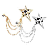 Maxbell Elegant Blouse Shirt Collar Neck Tip Brooch Pin Lapel Chain Tassel Clip Silver