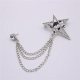 Maxbell Elegant Blouse Shirt Collar Neck Tip Brooch Pin Lapel Chain Tassel Clip Silver