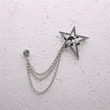 Maxbell Elegant Blouse Shirt Collar Neck Tip Brooch Pin Lapel Chain Tassel Clip Silver