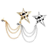 Maxbell Elegant Blouse Shirt Collar Neck Tip Brooch Pin Lapel Chain Tassel Clip Silver