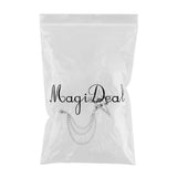 Maxbell Elegant Blouse Shirt Collar Neck Tip Brooch Pin Lapel Chain Tassel Clip Silver