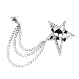 Maxbell Elegant Blouse Shirt Collar Neck Tip Brooch Pin Lapel Chain Tassel Clip Silver