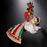 Maxbell Crystal Sika Deer Christmas Boot Bell Angel Apple Pin Brooch Christmas Angel