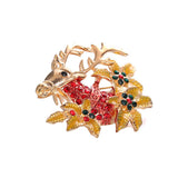 Maxbell Crystal Sika Deer Christmas Boot Bell Angel Apple Pin Brooch Sika deer