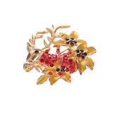 Maxbell Crystal Sika Deer Christmas Boot Bell Angel Apple Pin Brooch Sika deer