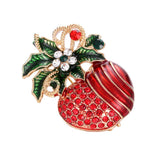Maxbell Crystal Sika Deer Christmas Boot Bell Angel Apple Pin Brooch Christmas Apple
