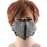 Punk Motorcycle Bike Windproof Half Face Mask Halloween Cosplay Leather Mask