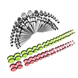 Maxbell 72Pcs Acrylic Plugs Stainless Steel Tapers 14G-00G Ear Stretching Piercing 3