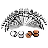 Maxbell 72Pcs Acrylic Plugs Stainless Steel Tapers 14G-00G Ear Stretching Piercing 4