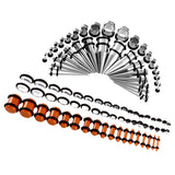 Maxbell 72Pcs Acrylic Plugs Stainless Steel Tapers 14G-00G Ear Stretching Piercing 4
