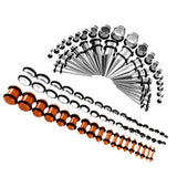 Maxbell 72Pcs Acrylic Plugs Stainless Steel Tapers 14G-00G Ear Stretching Piercing 4