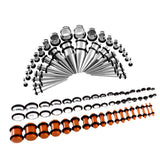 Maxbell 72Pcs Acrylic Plugs Stainless Steel Tapers 14G-00G Ear Stretching Piercing 4