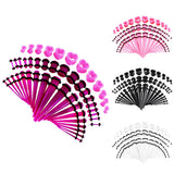 Maxbell 48pcs Acrylic Ear Stretchers Expander Ear Tapers Heart Tunnels Plugs Black