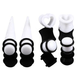 Maxbell 48pcs Acrylic Ear Stretchers Expander Ear Tapers Heart Tunnels Plugs White