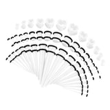 Maxbell 48pcs Acrylic Ear Stretchers Expander Ear Tapers Heart Tunnels Plugs White