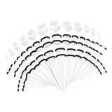 Maxbell 48pcs Acrylic Ear Stretchers Expander Ear Tapers Heart Tunnels Plugs White