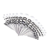 Maxbell 50pcs 14G-00G O-ring Acrylic Tapers Plugs and Silicone Tunnels Transparent