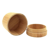 Maxbell Cylinder Natural Bamboo Watch Storage Case with Pillow Travel Jewelry Box