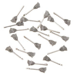 Maxbell 20 Pieces Stainless Steel Pendant Loose Beads Findings Spacer Broom