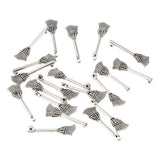 Maxbell 20 Pieces Stainless Steel Pendant Loose Beads Findings Spacer Broom