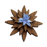 Maxbell Men's Wood Lapel Flower Wooden Brooch Boutonniere Pin Suit Wedding Corsage 5