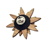 Maxbell Men's Wood Lapel Flower Wooden Brooch Boutonniere Pin Suit Wedding Corsage 5